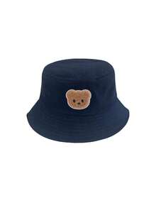1pc Kids Cute Bear Pattern Breathable Bucket Hat, Adjustable Inner Band, Solid Color Fisherman Hat For Spring/Summer, Suitable For Casual, Outdoor, Travel, All Seasons - 1PC - View 23