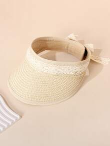 1顶幼儿/女童蕾丝边透气宽檐遮阳帽，夏季户外沙滩帽 - 1PC - 查看 8