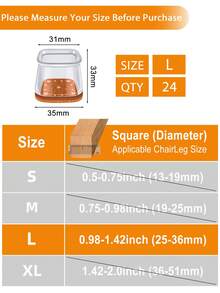 4/8/16/24pcs Thickened Silicone Furniture Leg Pads - Transparent Chair Leg Covers, Noise Reduction, Shock Absorption, Floor Protection, Durable Furniture Sliders, Suitable For Tables, Chairs, Sofas, Coffee Tables, Non-Scratch (Round, Square) - Transparent Light Brown - View 36