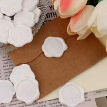 20 PCS Eucalyptus Self-Adhesive Wax Seal Stickers For Gifts Wedding Invitation Envelope Sealing-White - Eucalyptus - White - View 3