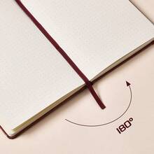 Dotted Journal/Notebook - Dot Grid Hard Cover Notebook, Premium Thick Paper With Fine Inner Pocket, Black Smooth Faux Leather, Pen Loop, 5.3'' X 8.26'' - Brown - 棕色圓點 - 查看 7