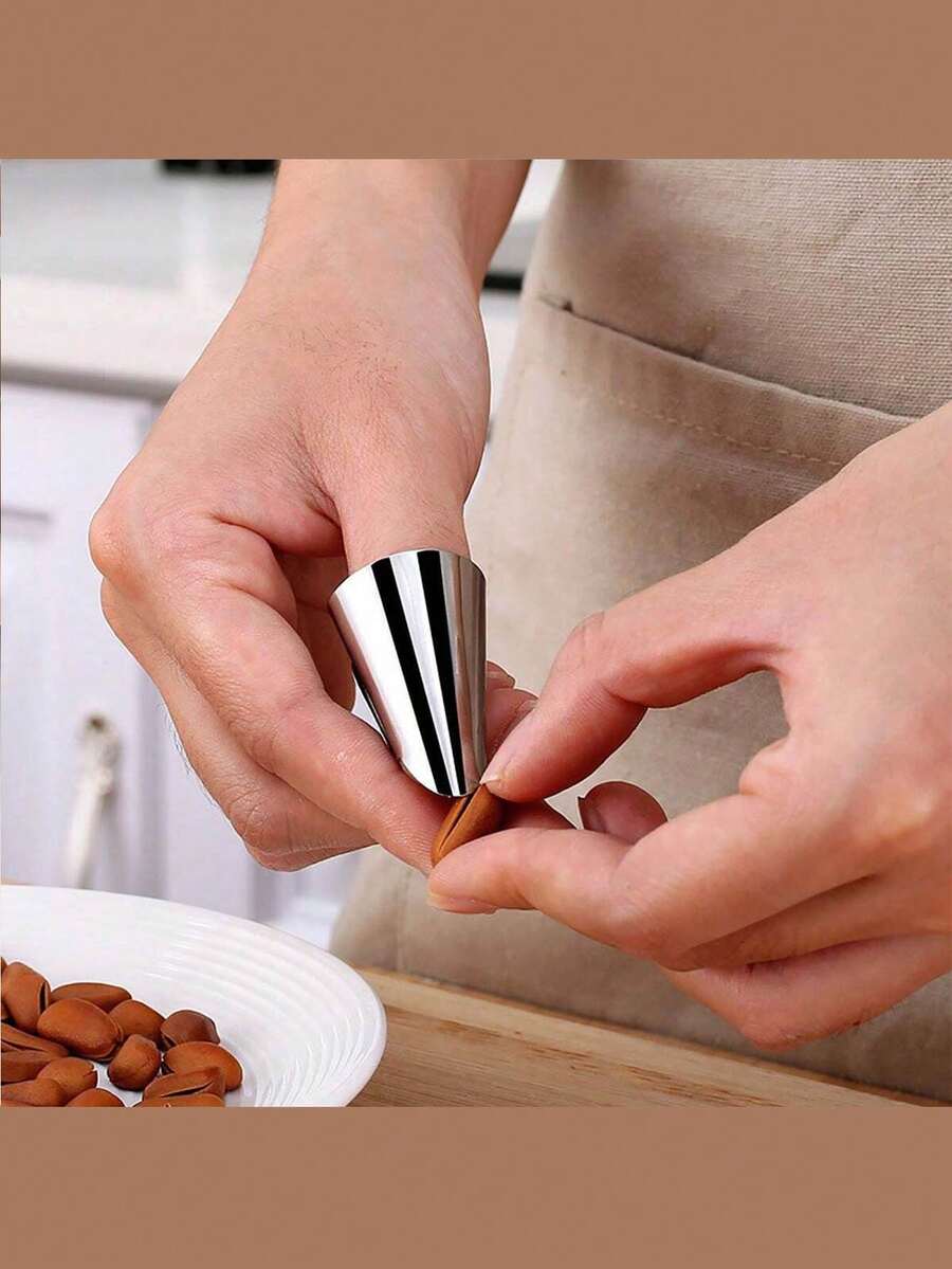 Stainless Steel Nail Care Tool Set, Adjustable Nail Protector, Chestnut & Nut Peeler, Vegetable Picking Finger Sleeve, Multi-Function Manual Garlic Press, Garlic Grater - Multicolor - View 1