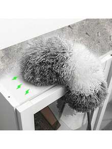 1 Set Extendable Stainless Steel Rod Microfiber Duster (83-245cm), Reusable And Washable, Suitable For Cleaning Ceiling Fans, High Ceilings, Blinds, Furniture And Cars - Scalable - View 5