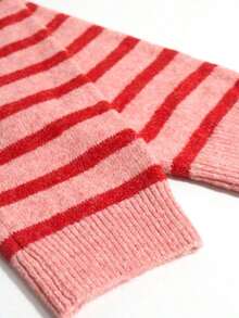 Women's Retro Striped Cardigan, Casual Daily Wear, Suitable For Spring/Autumn/Winter, Ideal For Valentine's Day Outfit - 紅色 - 查看 6