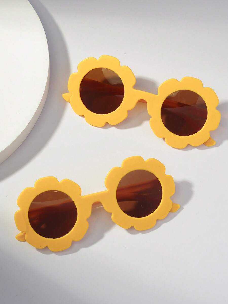 2 cặp kính thời trang họa tiết hoa dễ thương cho trẻ em, kính thích hợp cho tiệc bãi biển và sử dụng hàng ngày. - Nhiều màu - Xem 1