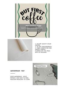 1 件无框“但先来杯咖啡”复古厨房墙饰，中性绿色美学时尚海报，咖啡爱好者礼物，咖啡馆装饰，极简复古字体墙画，宿舍必备，大学生房间装饰，卧室客厅厨房家居装饰 - 咖啡 - 查看 11