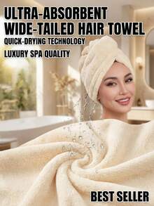 1pc Extra Large & Thick Coral Fleece Hair Drying Towel, Super Absorbent & Quick Dry, Soft & Skin-Friendly, Suitable For Long & Short Hair | Daily Bathroom Care & Home Comfort Use | Romantic Valentine's Day Gift | Essential Home Haircare Towel, Some Pink Color Variations May Exist - Multicolor - View 1