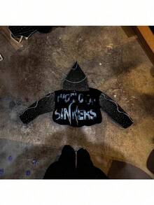 Street Personality American  Men's And Women's Same Style Hooded Sweatshirt Top Comfortable Casual Sweatshirt Hoodie - 黑色 - 查看 4