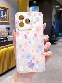 Flower 1pc Ditsy Floral Pattern Shockproof Phone Case, UV Printed Compatible With Samsung/Galaxy///// Android Models - Beige - View 3