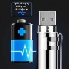 1支USB充电式逗猫笔激光灯LED灯笔，可切换五种模式，逗猫棒，宠物逗猫玩具，UV手电筒激光猫玩具，互动放松玩具，增进人猫互动的宠物礼物 - 彩色 - 查看 18