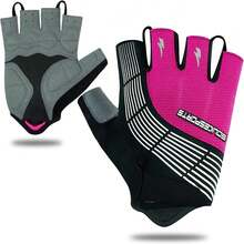 Souke Sports Guantes de ciclismo acolchados de medio dedo, guantes de bicicleta que absorben los golpes, antideslizantes, transpirables, para ciclismo de carretera, para hombres y mujeres - Negro-Negro - Ver 1