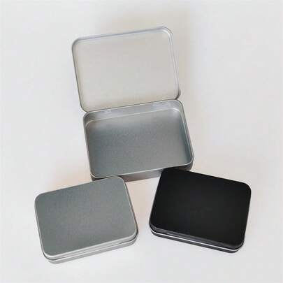 1个小号/大号金属烟盒，金属盖便携式香烟收纳盒，两种尺寸可选，带夹子和配件收纳盒