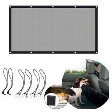 Barrera de  Ajustable para Mascotas en Auto - Red Protectora 115x62 cm | Compatible con la Mayoría de Vehículos, Ideal para Perros y Gatos Durante Viajes - Unitalla - Ver 5