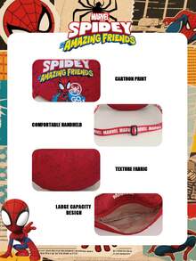 1 Pc Marvel Officially Licensed Spider-Man Pattern Chest Bag Adjustable Strap Crossbody Bag, Zipper Closure Shoulder Bag, Lightweight Sling Pouch Perfect For Men/Teens/Students/Graduates/Young Fans, Ideal For Daily/Outdoor/Sports/Running/Fitness! - Red - View 12