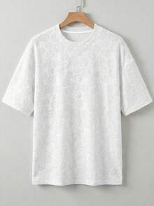 Áo thun nam màu trắng họa tiết hoa hướng dương, thích hợp mặc đi làm hoặc hoạt động ngoài trời. - trắng - Xem 4