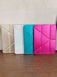 Minimalist Versatile Laser High-Transparency 3-Fold Flat Tablet Protective Case Suitable Compatible With Apple Mini 6/7, Tab S9/S10, Pad 7/7 Pro And Other Tablets - Silver - View 1