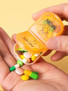 Portable Daily Pill Box With Independent Removable Grids Dustproof Large Weekly Pill Organizer For Men And Women Pocket Medicine Box For Vitamin Fish Oil Travel Essential Back To School - Multicolor - View 6