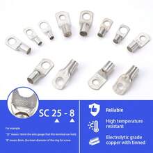Assortment Car Auto Copper Ring Terminal Wire 140pcs HX-50B Crimp Connector Bare Cable Battery Terminals Soldered Connectors Kit Automotive Repair Hand Tools - HX-50B + 120 piezas - Ver 5
