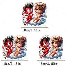 1片/2片/3片装红白精灵热转印贴片，持久耐用熨烫贴纸，适用于DIY T恤、连帽衫、牛仔裤、卫衣、背包、夹克、手提包、枕头等。 - L - 查看 4