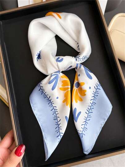 1pc Smooth, Soft, Fashionable, Elegant Scarf, Lightweight Women's Silk Scarf/Headscarf, Ideal For Travel, Beach, Sun Protection