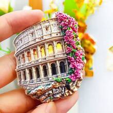 1pc Colorful Resin Fridge Magnet, Italy Travel Souvenir Florence, Milan, Venice, Dolomites, Sicily, Amalfi Lemon, Alberobello Art Decor For Refrigerator, Whiteboard, Cabinet, Dishwasher, Kitchen, Home, Valentine's Day Gift, Friends & Family, Historical Culture, Personalized Creative Cartoon Stationery Decoration, Shop Display - Multicolor - View 22