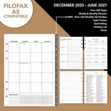 Wanderings 2026/27 Calendar Planner Inserts - Ivory Color - Thick Monthly Weekly Calendar Refill For A5 6-Ring Binder Planner Compatible With Filofax 8 1/4 X 5 5/8 (21cm X 14.2cm) To Jun 2027 - DatedCalendar2026 - View 7