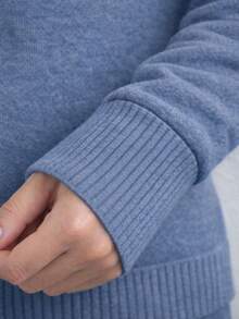 Women's Charcoal Gray Knit Sweater With Hood And Zipper, Winter Sweatshirt, Women's Modal Knit Jacket - Màu xám đen - Xem 3