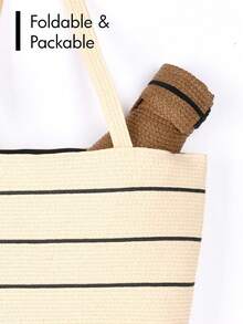 1pc Brown Raffia Sun Hat - Multicolor - View 9