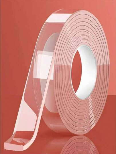 1 Roll Heavy Duty Double-Sided Tape, For Hanging Pictures, Decorations, Etc. Reusable Strong Adhesive Multi-Purpose Waterproof Clear Double-Sided Tape Roll - Suitable For Home, Kitchen, Office And Car. Super Sticky Double-Sided Tape, Waterproof, Transparent Tape For Kitchen, Bathroom, Workshop, Strong Adhesive No Damage Double-Sided Tape, Multi-Scene Use, Can Be Cut.