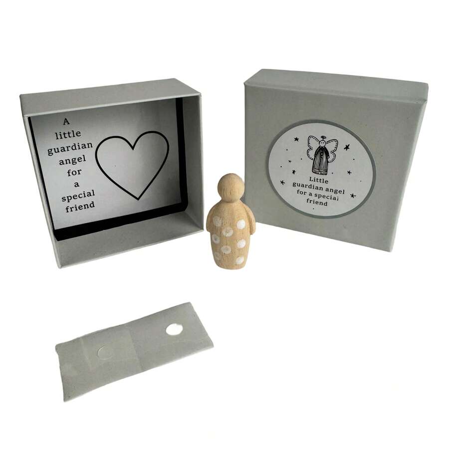 1 Pc Guardian Angel, Fun Friendship Gift, Solid Wood Carved Angel Ornament, Perfect Birthday Gift For Female Friends, Best Friends, Colleagues, Sisters, Classmates, Men & Women, Him & Her - Guardian Angel - View 1