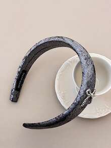 串珠蝴蝶结发圈，闪亮粗螺旋发绳，光泽柔软马尾辫发饰发圈 - 彩色 - 查看 8