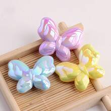 彩色蝴蝶结珠镀层高透明亚克力手机链钥匙扣立体装饰材料DIY饰品 - 彩色 - 查看 3