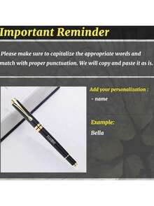 Custom Metal Signature Pen - Customizable With Name Or Logo, Elegant Gift Box Included,Perfect For Office, Birthday,Customized Personalized Wedding Gifts - Pen - View 4