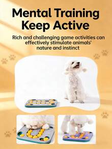 Juguete dispensador de comida lenta con forma de rompecabezas cuadrado para mascotas, de material plástico antideslizante, para uso en interiores, exteriores y viajes, apto para perros pequeños, gatos y cachorros, divertido, educativo y práctico - Multicolor - Ver 7