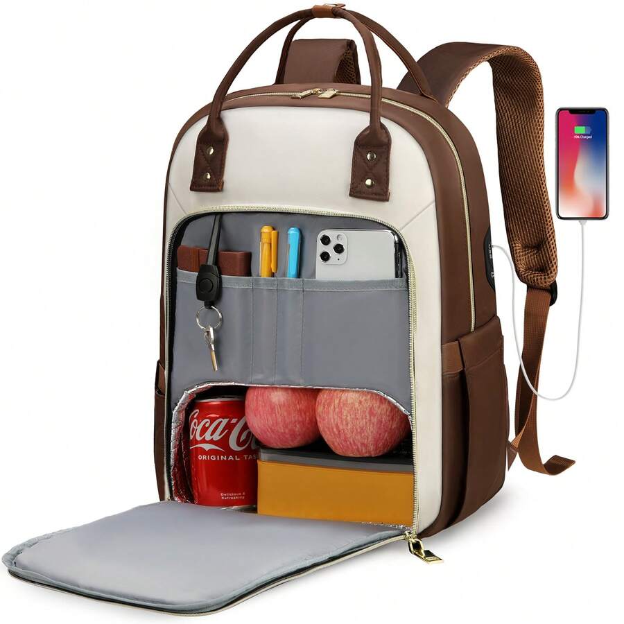 大容量保温午餐背包 - 采用耐用的牛津布材质，轻便时尚，适合海滩、露营、徒步旅行、上学、工作等场合 - 非食品接触，可用作旅行背包、饮料袋，拉链封口安全可靠，野餐必备，宽敞的食物隔层，坚固耐用，便携式保冷包，日常通勤，返校午餐包