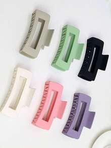 新款大号哑光方形爪夹，简约发爪发夹，优雅发夹，适用于发髻、沐浴、发型 - 彩色 - 查看 8