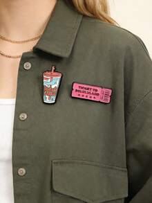 一套 Delulu 果汁珐琅徽章，卡通图案，通往 Delululand 的门票，胸针，翻领徽章，衣服趣味饰品，送给朋友的礼物 - 彩色 - 查看 2