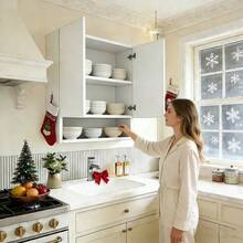 Repisa Flotante 2 Puertas Alacena Gabinete Para Cocina 80cm - Blanco - Ver 7