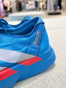 adidas Adizero Adios Pro 4 緩震 防滑 耐磨 低筒 休閒 跑鞋 男款 - 藍灰紅 - 查看 8