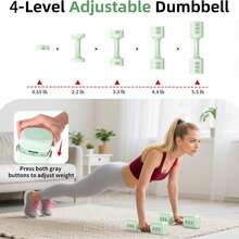 Agilithor 4 In 1 Free Weight Kettlebell Set, Adjustable Dumbbell Set Of 2 For Women, Quick Adjustment, 2-5KG Hand Held Weight Set For Home Gym And Outdoor Sports Training - màu xanh lá - Xem 3