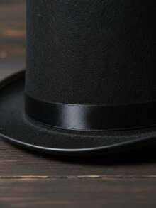 Black Magician's Top Hat In Felt For Cosplay - 黑色 - 查看 3