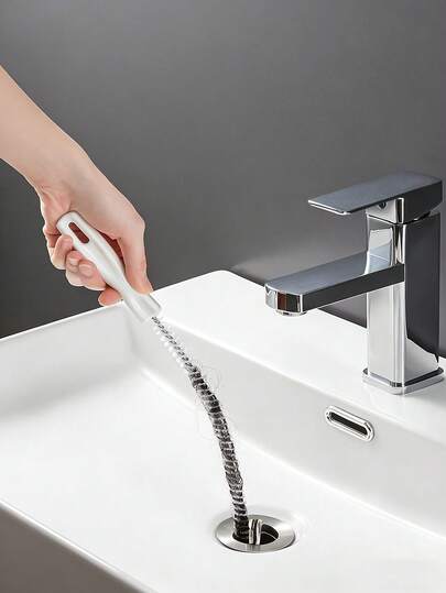 1pc Flexible Drain Cleaner Brush, Efficient Pipe Dredging Tool, Soft Tube Cleaning Tool Suitable For Bathroom, Kitchen, Sink, Toilet, Household Drain Unclogger, Cleaning Accessory