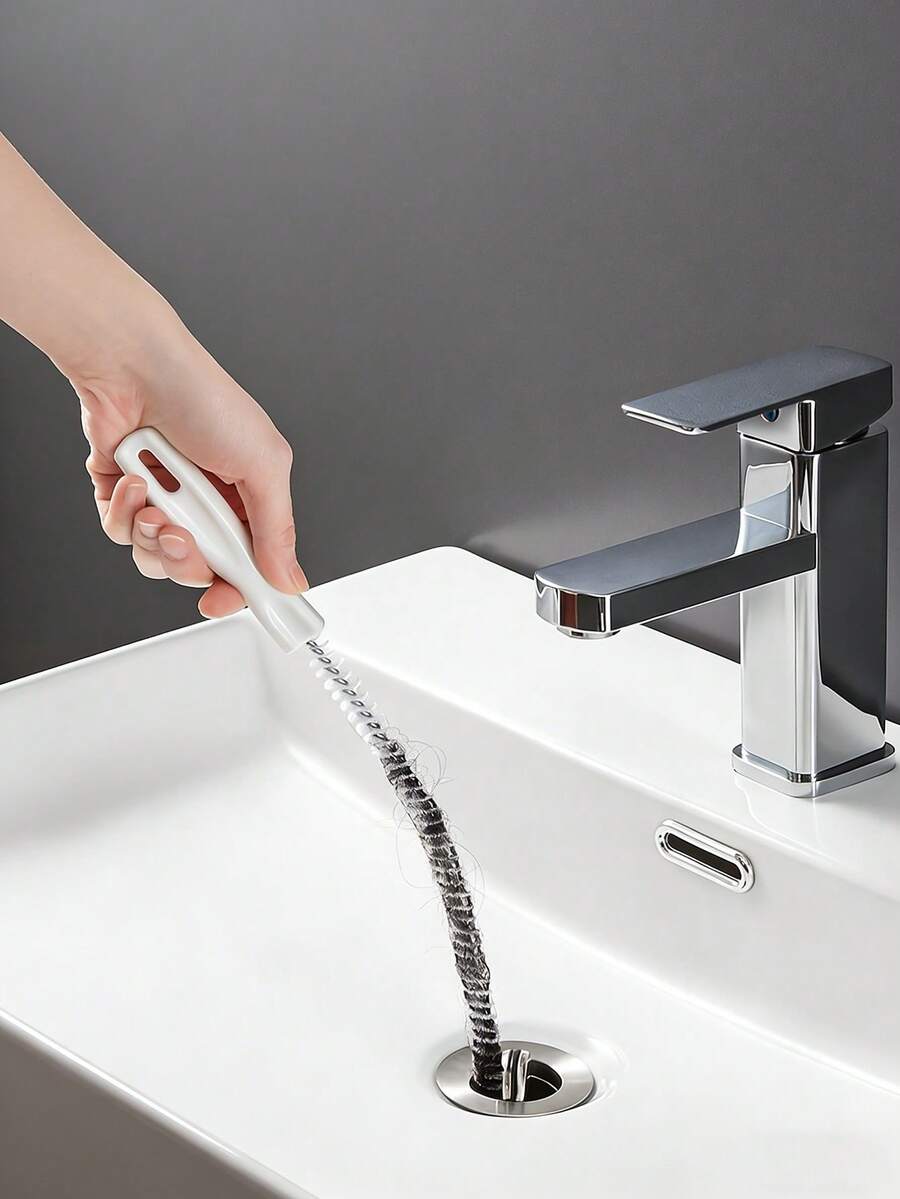 1 cái chổi thông cống mềm dẻo, dụng cụ thông tắc ống hiệu quả, dụng cụ làm sạch ống mềm thích hợp cho phòng tắm, nhà bếp, bồn rửa, nhà vệ sinh, thông tắc cống gia đình, phụ kiện vệ sinh. - A - Xem 1