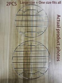 1个不锈钢圆形蒸架，厨房用具，高架蒸架，四角蒸笼，蒸架，厨房工具，厨房用品，食品，厨房，旅行，厨房配件，厨房工具，厨房小工具 - 銀色 - 查看 15