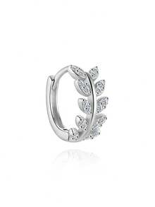 1 đôi bông tai bạc 925 đính đá Moissanite hình ngôi sao tinh tế, kiểu dáng phẳng, thích hợp cho nữ, đeo hàng ngày, hẹn hò, đi nghỉ mát, dự đám cưới, dự tiệc, làm quà tặng ngày lễ. - Bạc - Xem 18