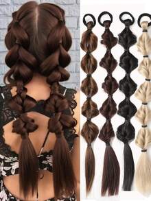 Wig Braids For Women, Lantern Bubble Crimped Braids, Small Braids, Pigtails Wig - Multicolor - View 10