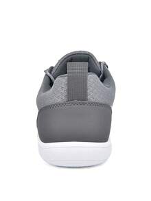 1 Pair Men's Thin Sole Casual Barefoot Sneakers, Soft Bottom Breathable Lightweight Minimalist Shoes - Grey - View 5