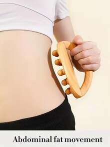 1pc Natural Wooden Hand-Held Massage Brush, For Muscle Relaxation, Sauna SPA Head Massage Gua Sha - Multicolor - View 5