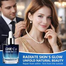 GHK-CU Peptide Facial Serum | Blue Copper Peptide Skincare Essence Helps Improve Skin Texture And Appearance Hydrates And Nourishes Enhances Skin Radiance Gentle Formula Suitable For Sensitive Skin - Hyaluronic Acid - 查看 7