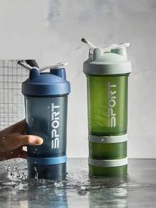 Portable 3-Tier Shaker Cup Compatible With Storage Clear Sports Water Bottle For Women Cute Fashion Water Bottle Perfect For Yoga Large Capacity Portable Cup Coffee Cup Mother's Day Water Bottle Teacher Appreciation Gifts Mothers Mugs Mother Gift Ideas Cups With Lids And Straw - Multicolor - View 3